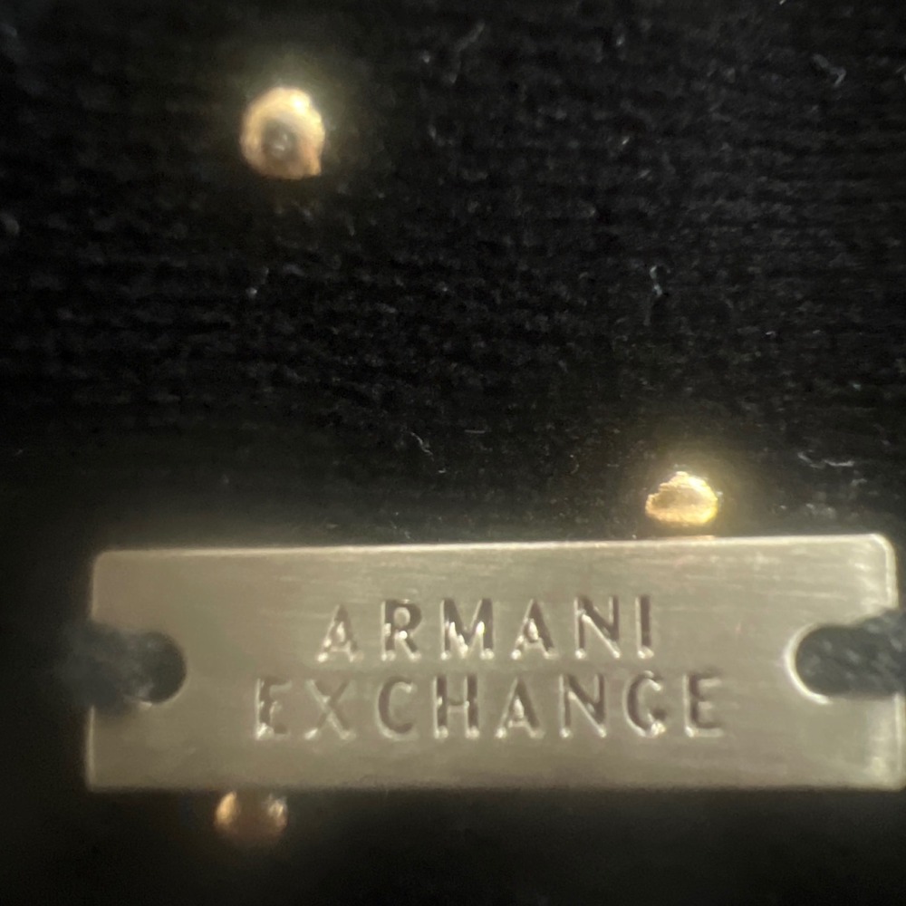 NWT Armani Exchange Black Velvet One Shoulder Dress Gold Metal Dots - Picture 3 of 6